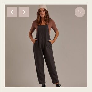 Rylee and Cru Iris Linen Blend Overalls